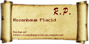 Rozenbaum Placid névjegykártya